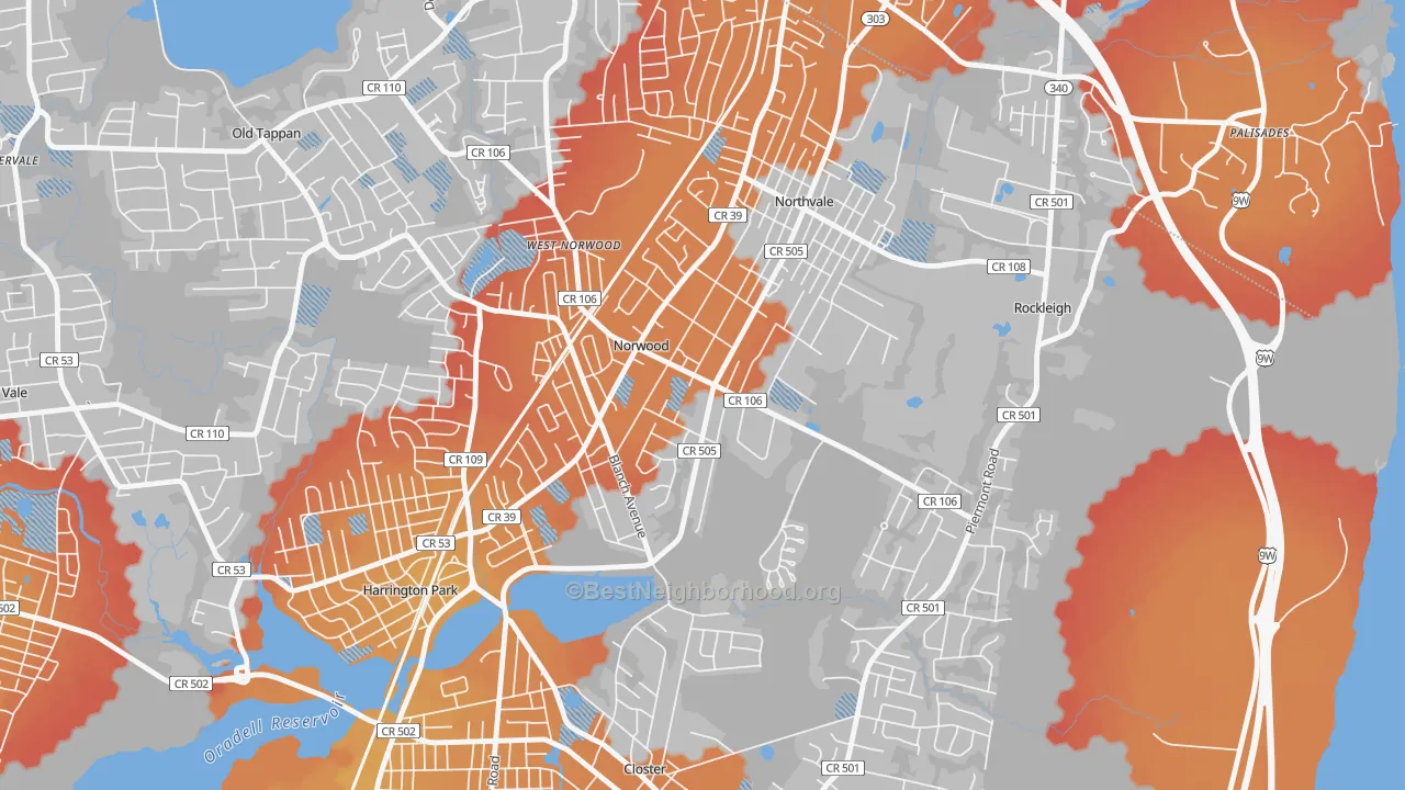 Transit Grade map of 07648, NJ