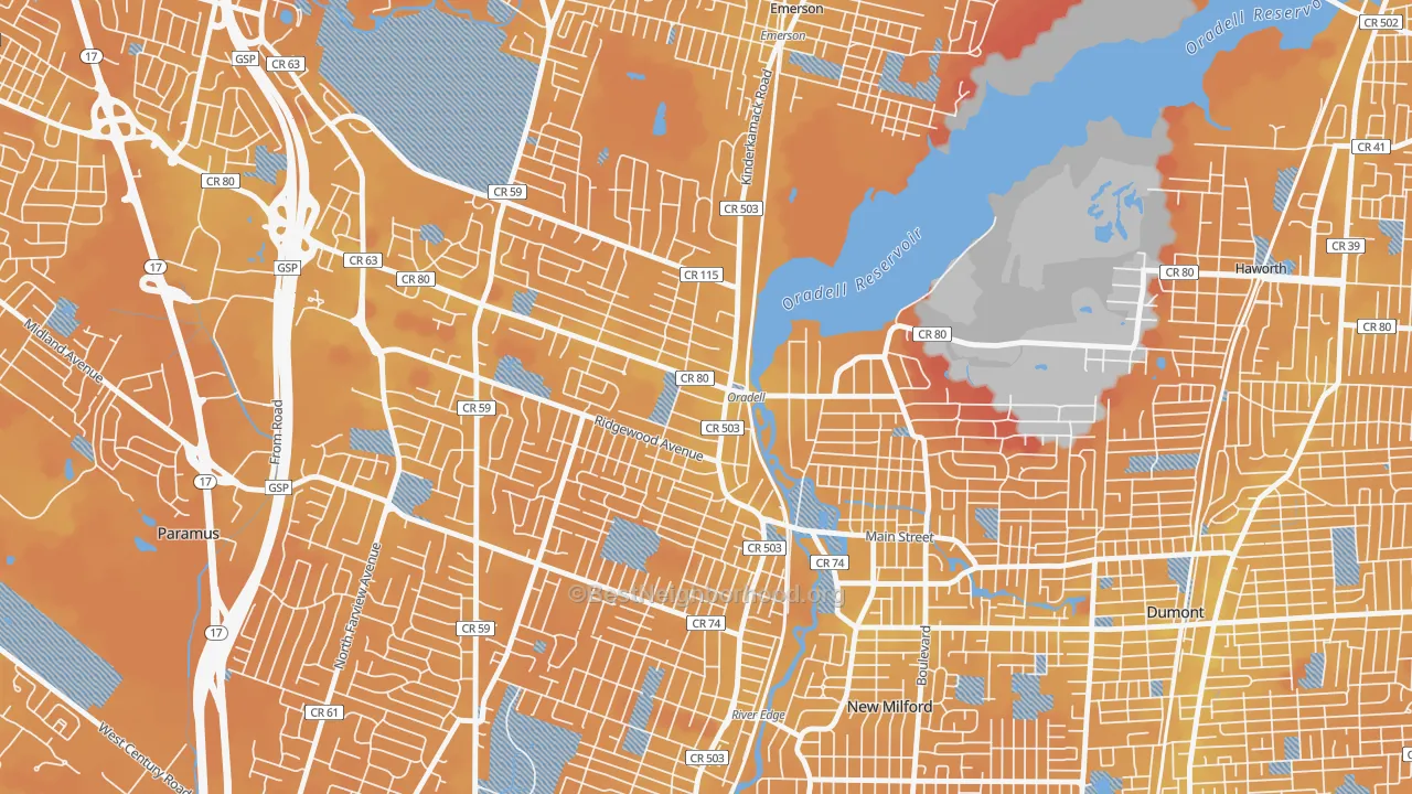 Transit Grade map of 07649, NJ