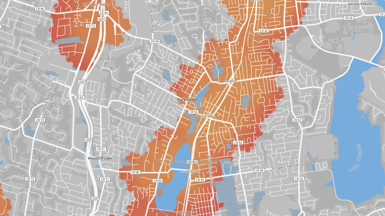 Transit Grade map of 07656, NJ