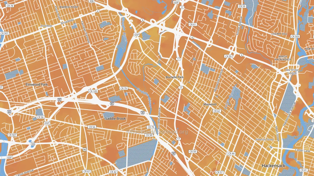 Transit Grade map of 07662, NJ
