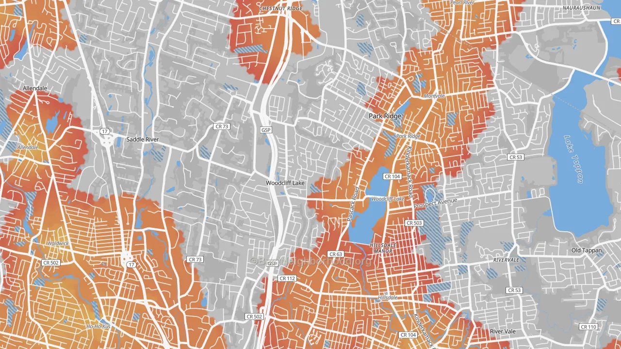 Transit Grade map of 07677, NJ