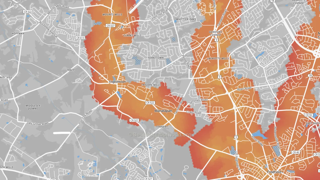 Transit Grade map of 07726, NJ