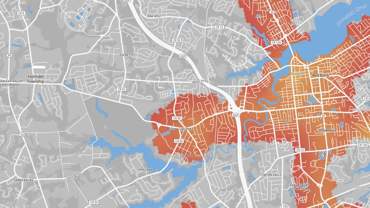 Transit Grade map of 07738, NJ