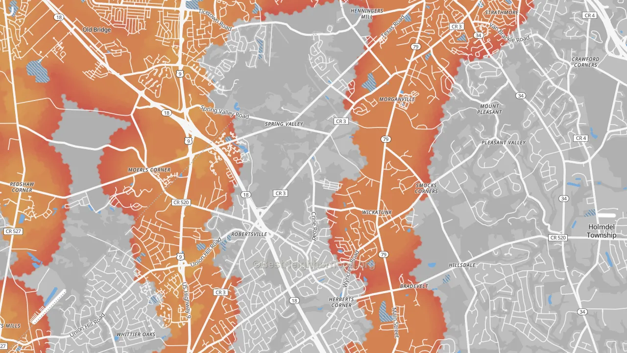 Transit Grade map of 07751, NJ