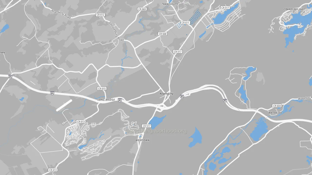 Transit Grade map of 07820, NJ