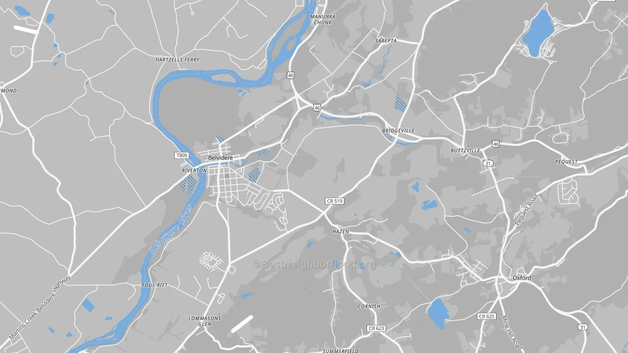 Transit Grade map of 07823, NJ