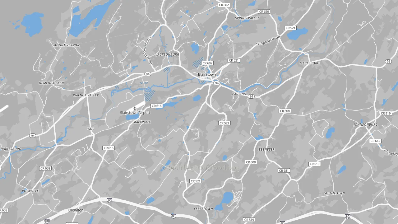 Transit Grade map of 07825, NJ