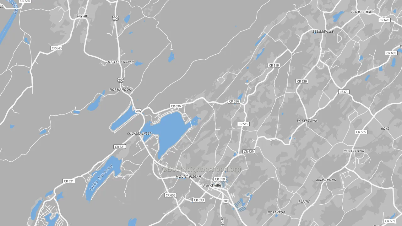 Transit Grade map of 07826, NJ