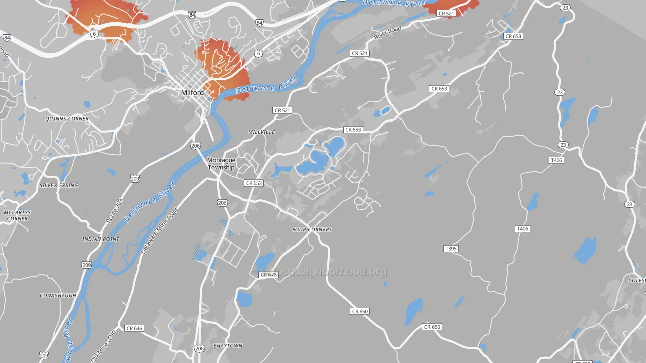 Transit Grade map of 07827, NJ