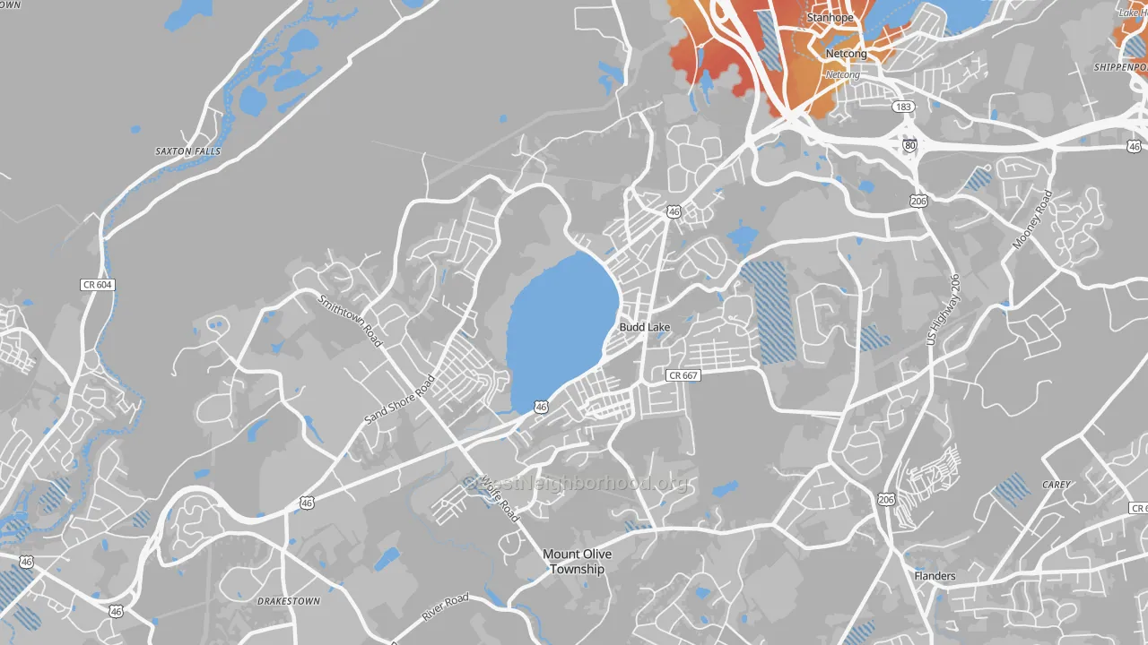 Transit Grade map of 07828, NJ