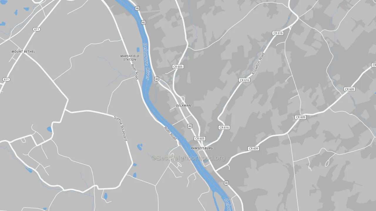 Transit Grade map of 07833, NJ