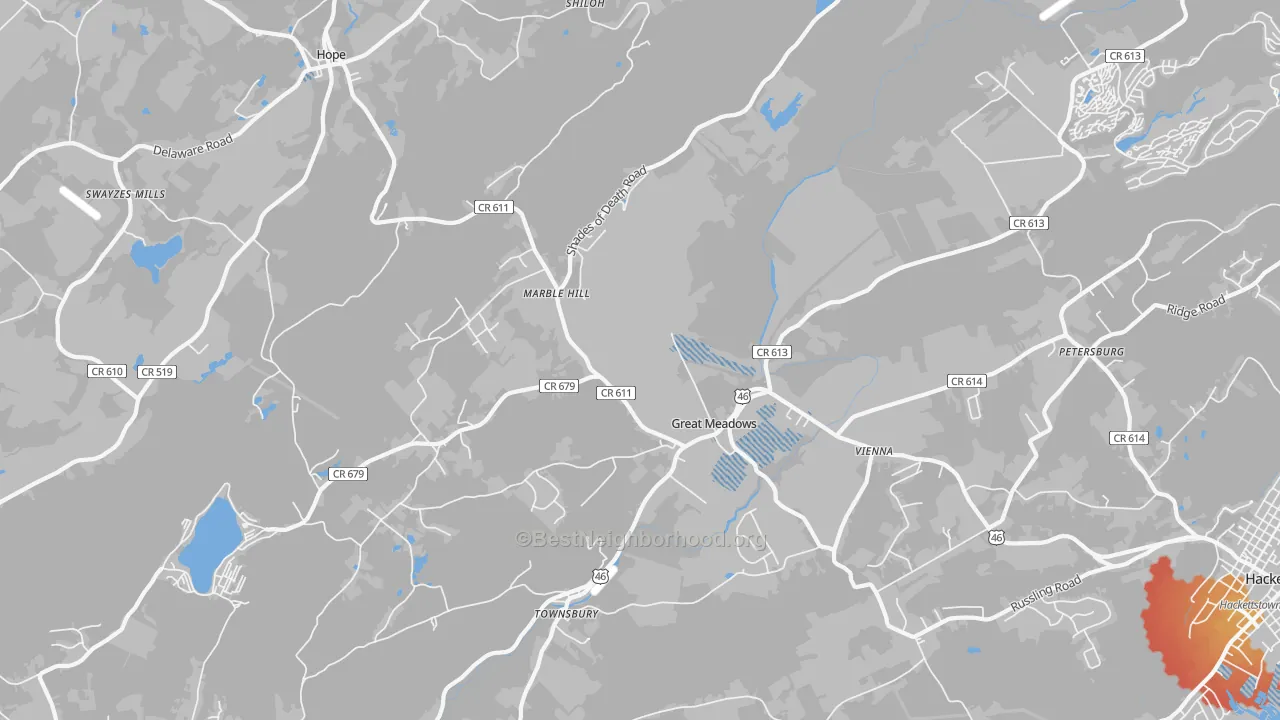 Transit Grade map of 07838, NJ