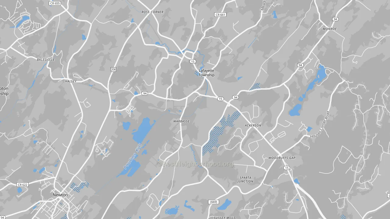 Transit Grade map of 07848, NJ