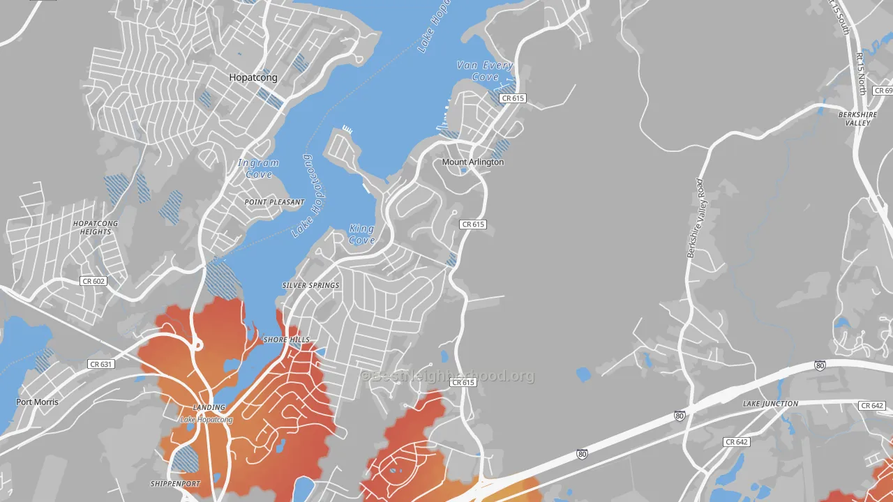 Transit Grade map of 07856, NJ