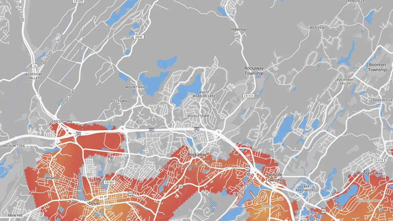Transit Grade map of 07866, NJ