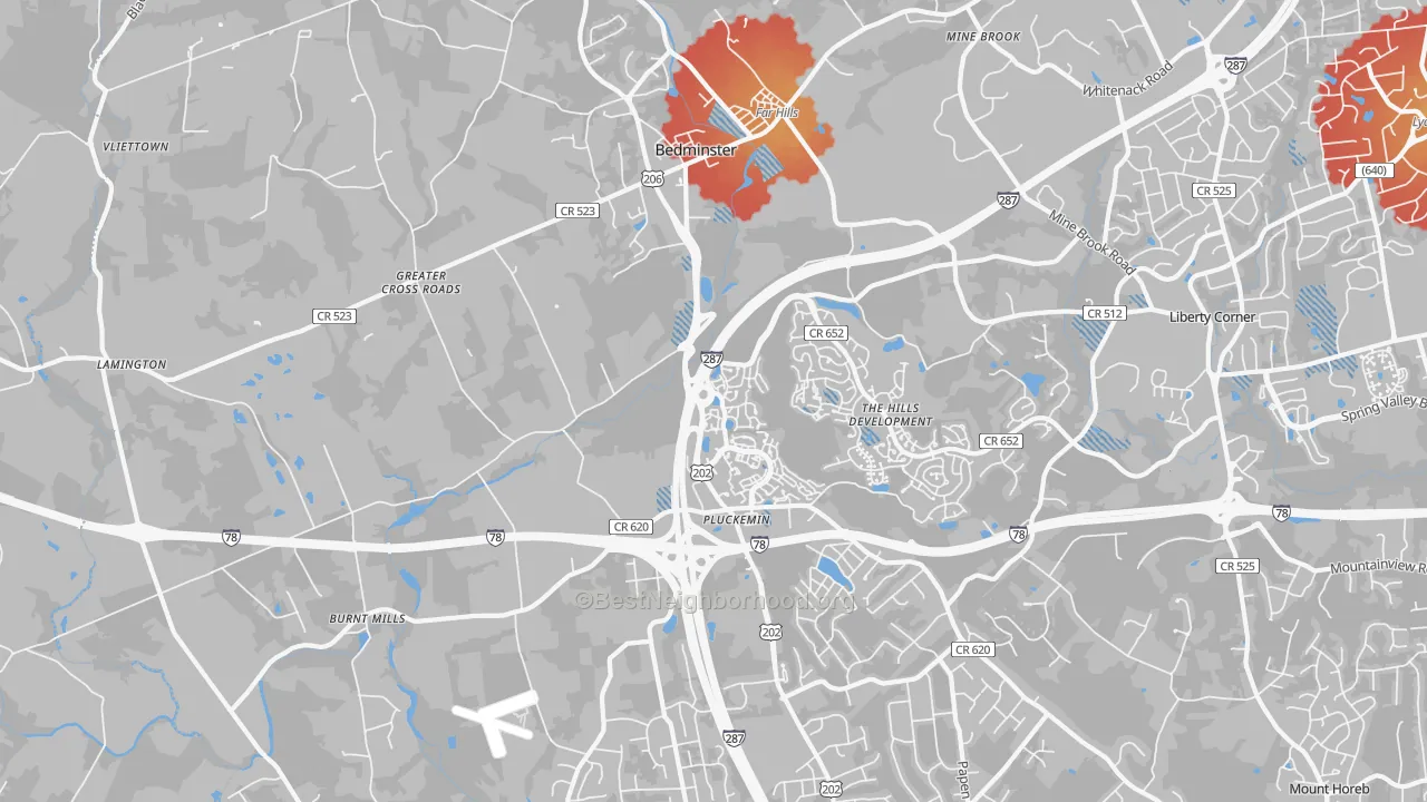 Transit Grade map of 07921, NJ