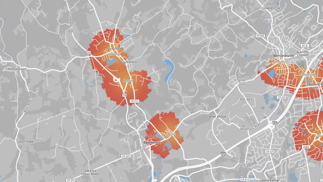 Transit Grade map of 07931, NJ