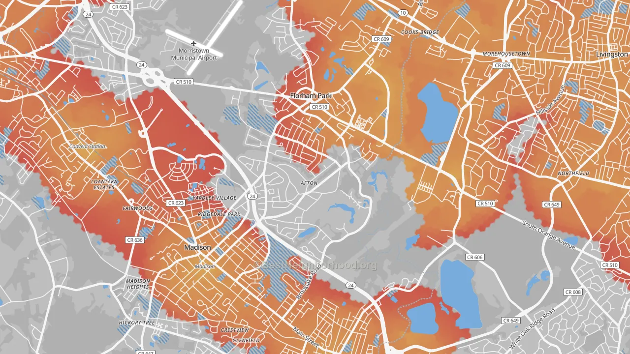 Transit Grade map of 07932, NJ