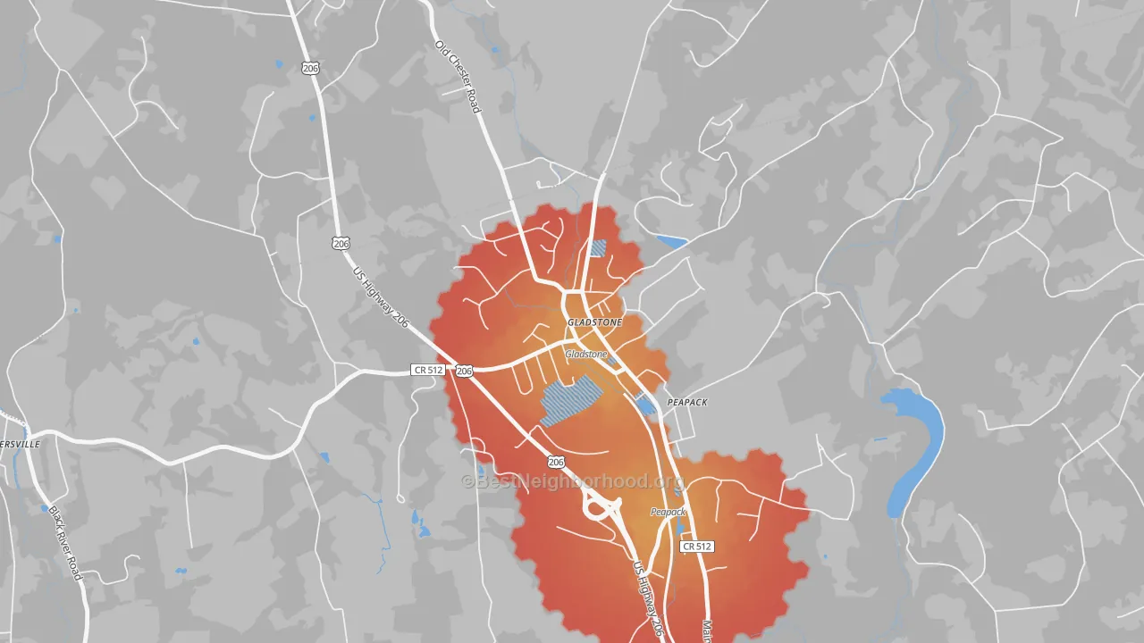 Transit Grade map of 07934, NJ