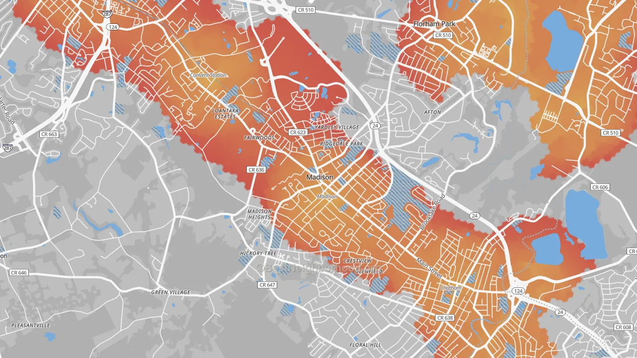 Transit Grade map of 07940, NJ