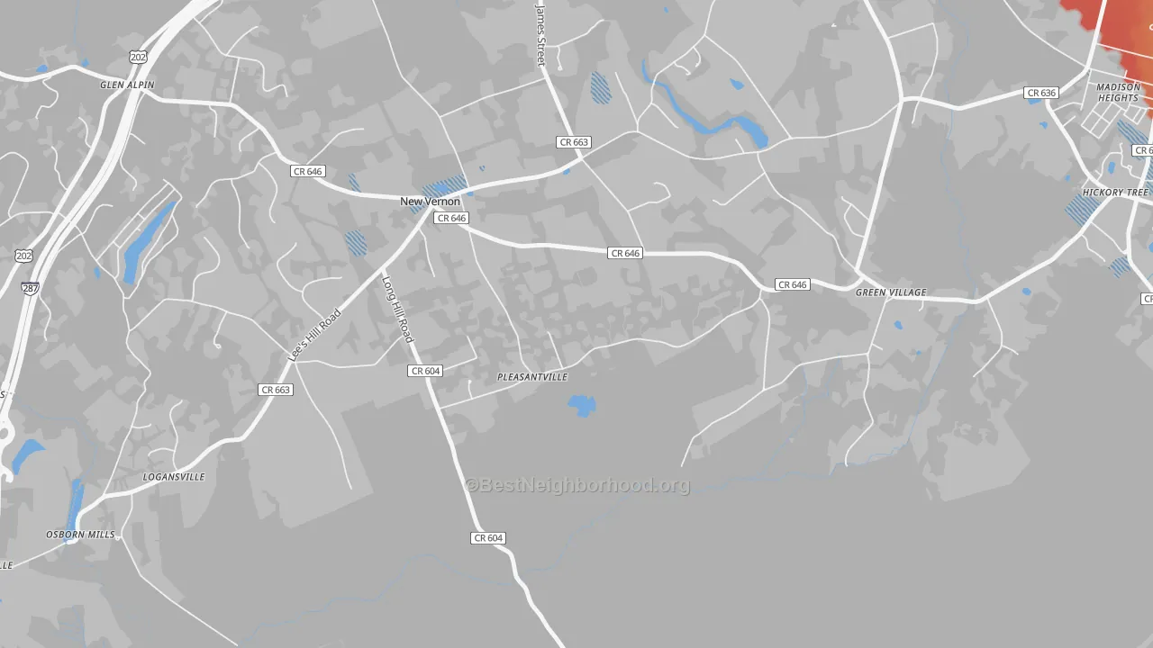 Transit Grade map of 07976, NJ