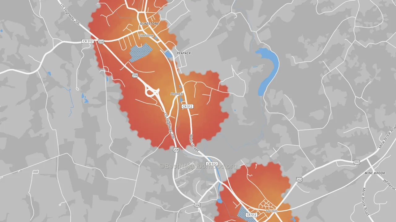 Transit Grade map of 07977, NJ