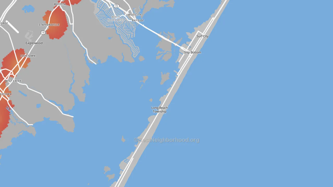 Transit Grade map of 08008, NJ
