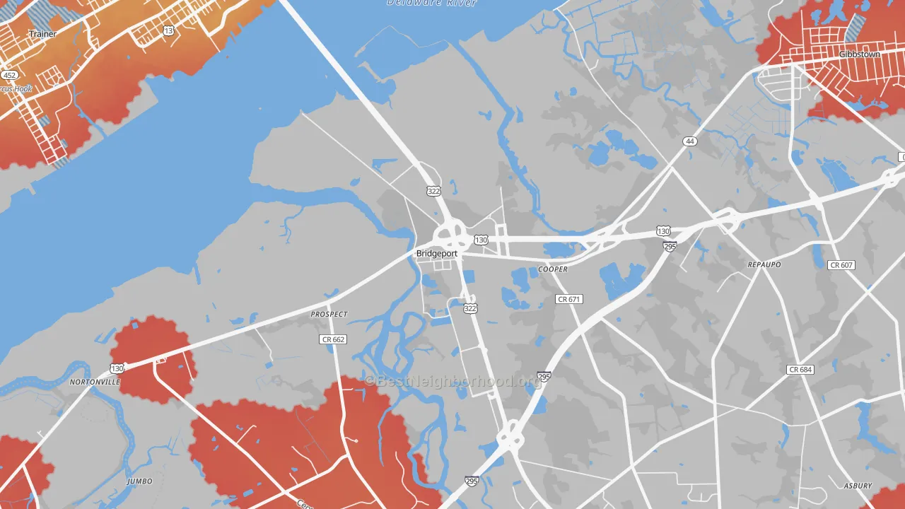 Transit Grade map of 08014, NJ
