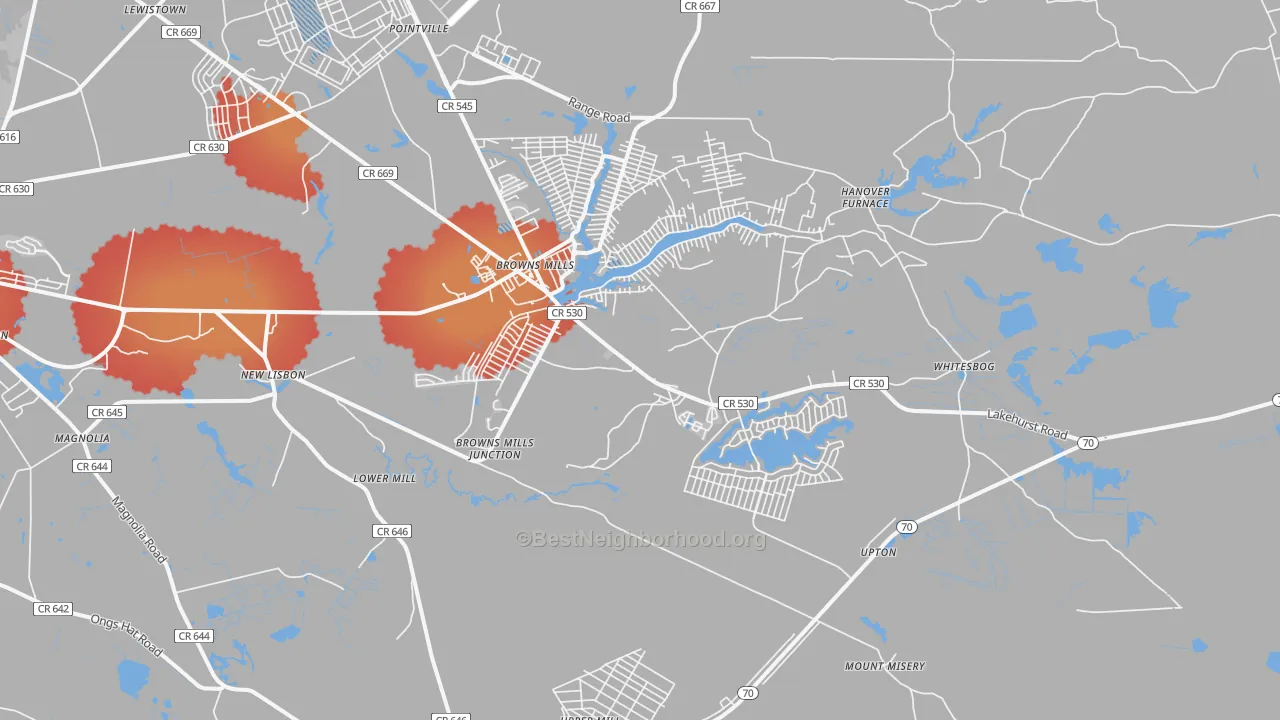 Transit Grade map of 08015, NJ
