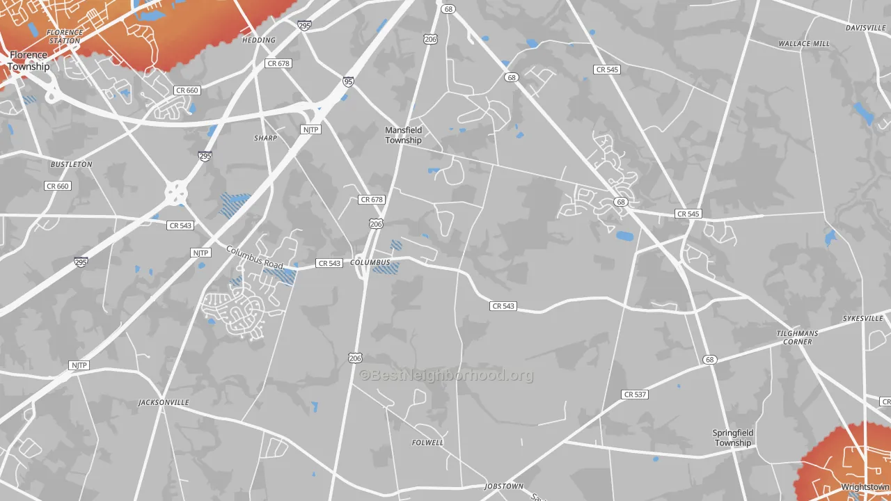 Transit Grade map of 08022, NJ