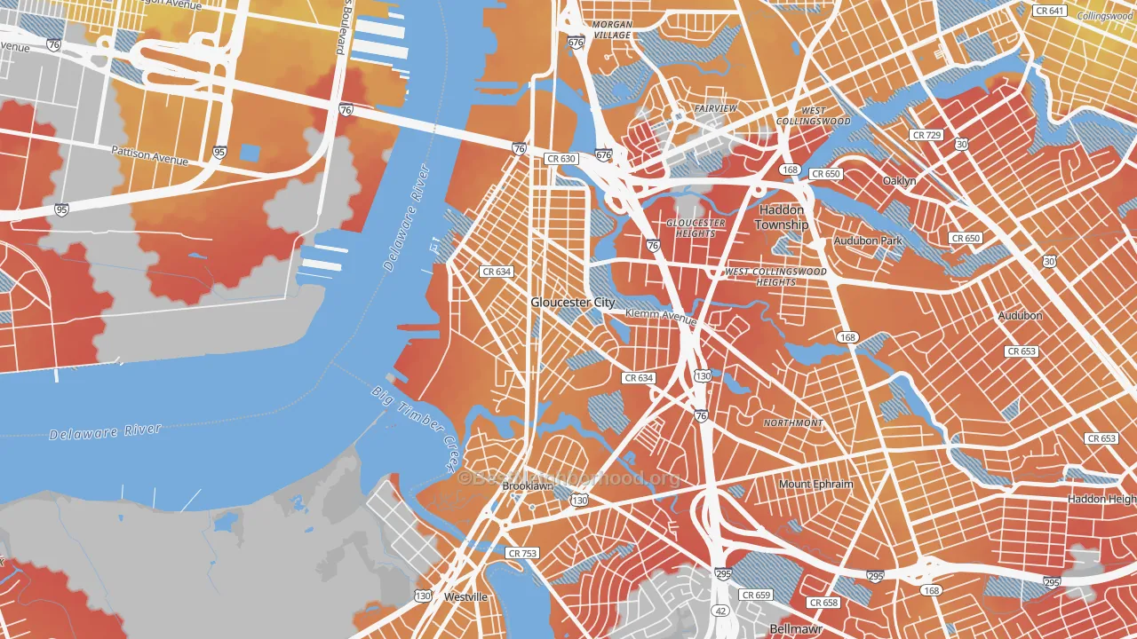 Transit Grade map of 08030, NJ