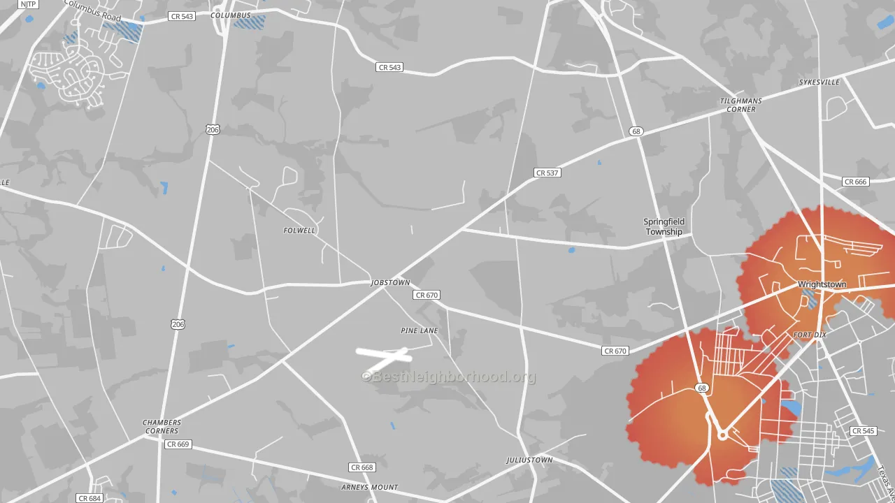 Transit Grade map of 08041, NJ