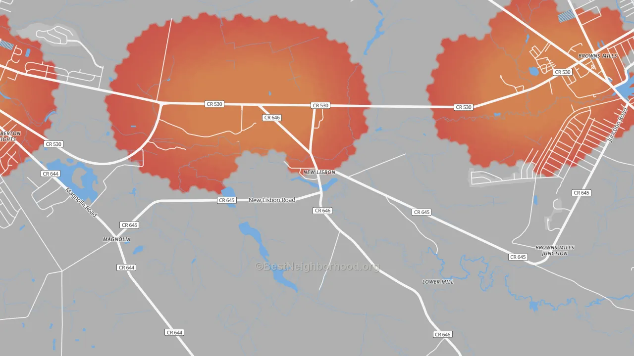Transit Grade map of 08064, NJ