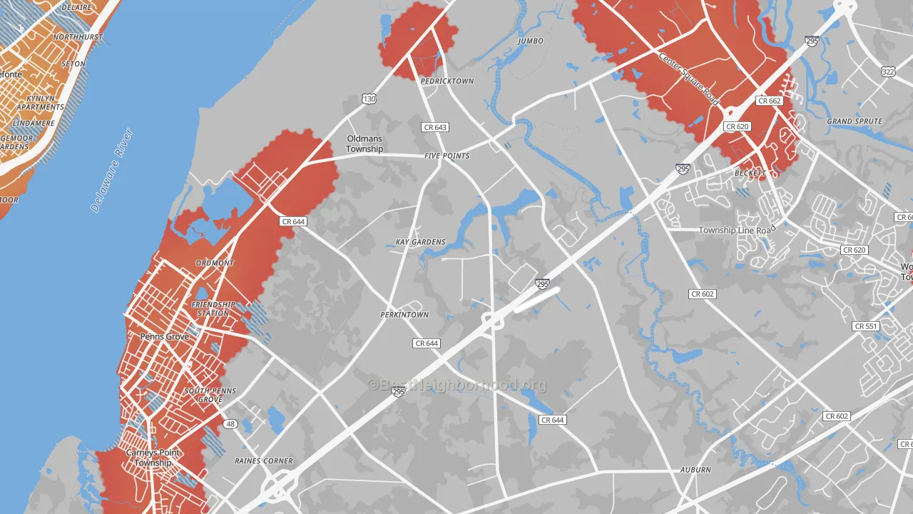 Transit Grade map of 08067, NJ