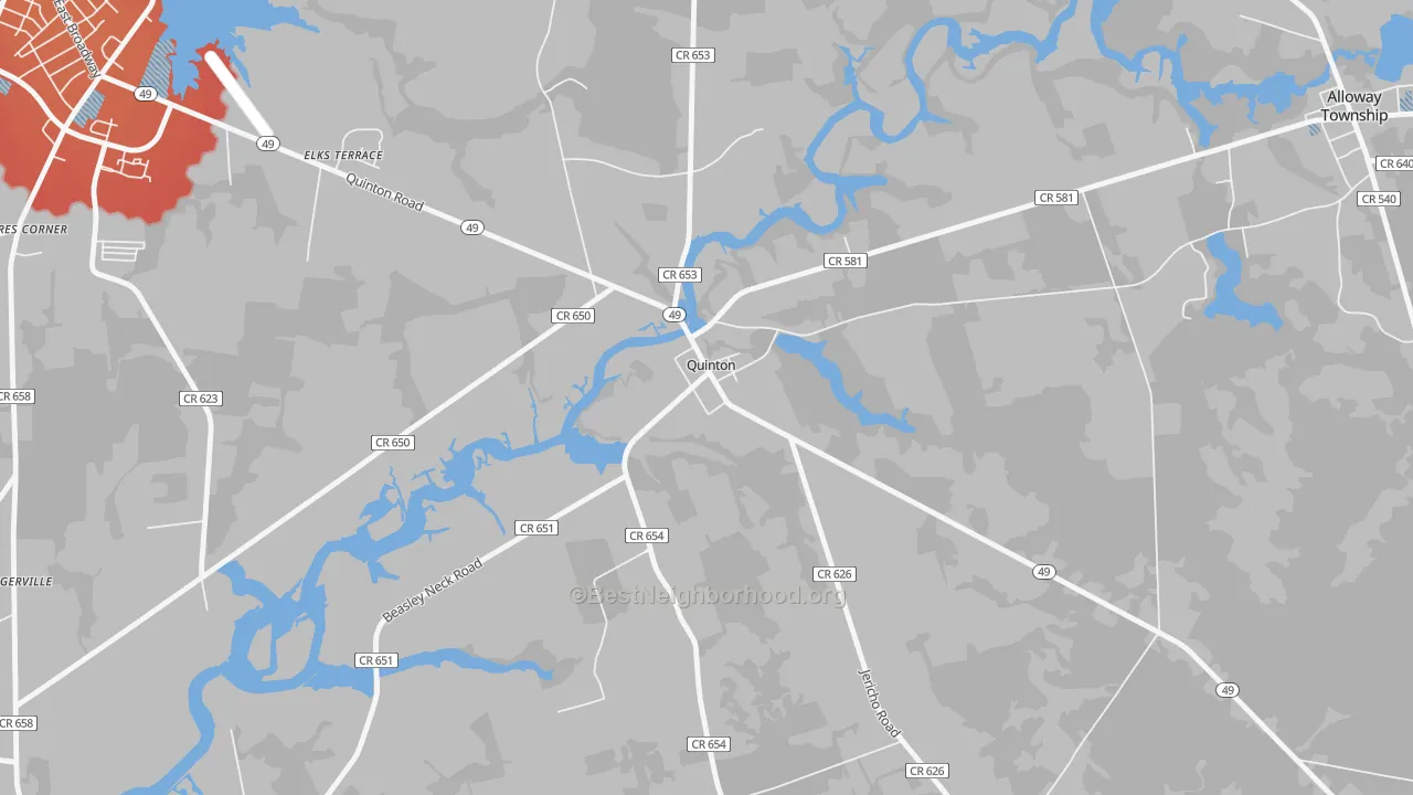 Transit Grade map of 08072, NJ