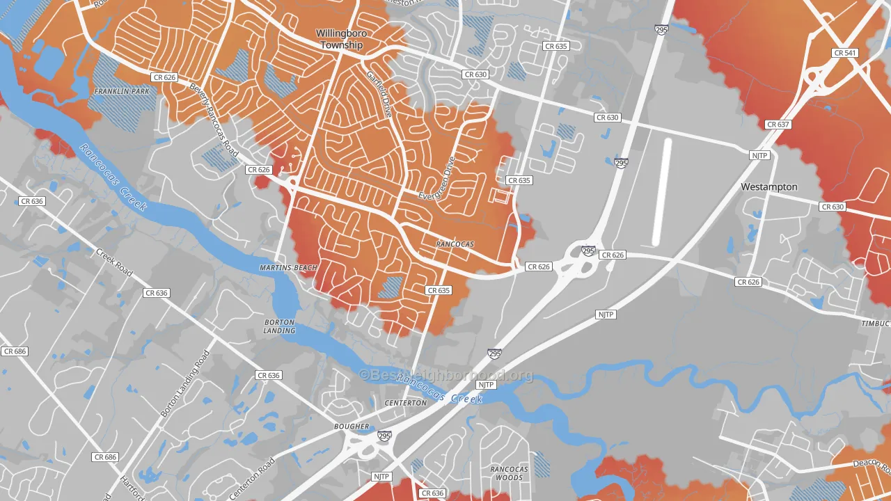 Transit Grade map of 08073, NJ