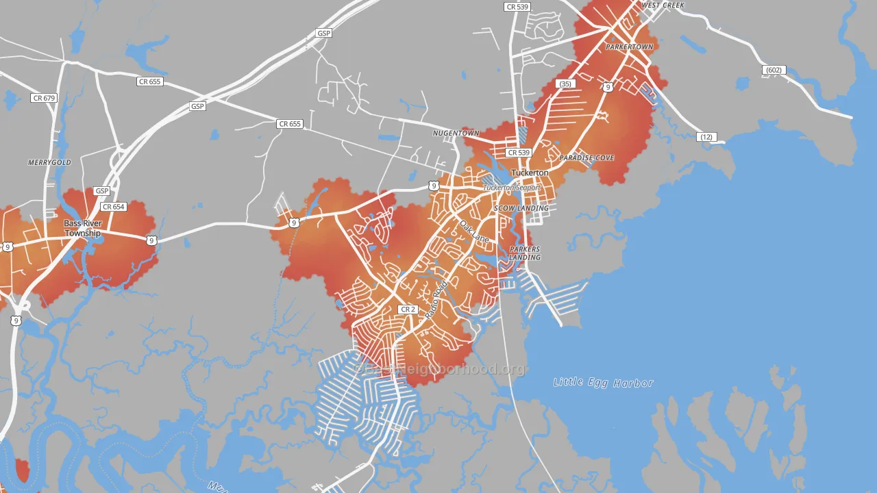 Transit Grade map of 08087, NJ