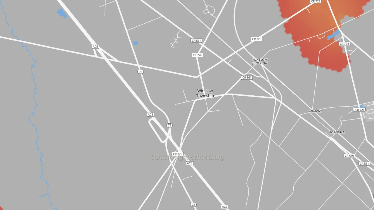 Transit Grade map of 08095, NJ