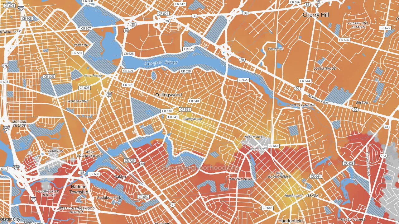 Transit Grade map of 08108, NJ