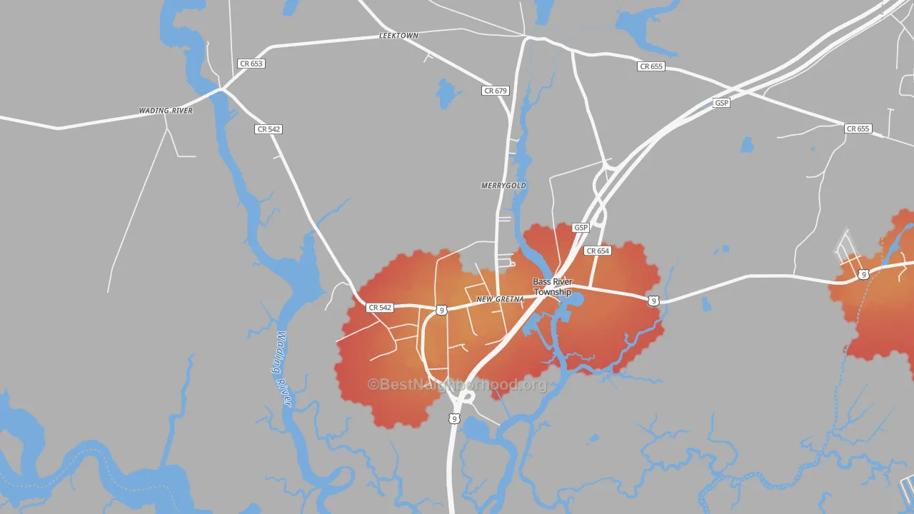 Transit Grade map of 08224, NJ