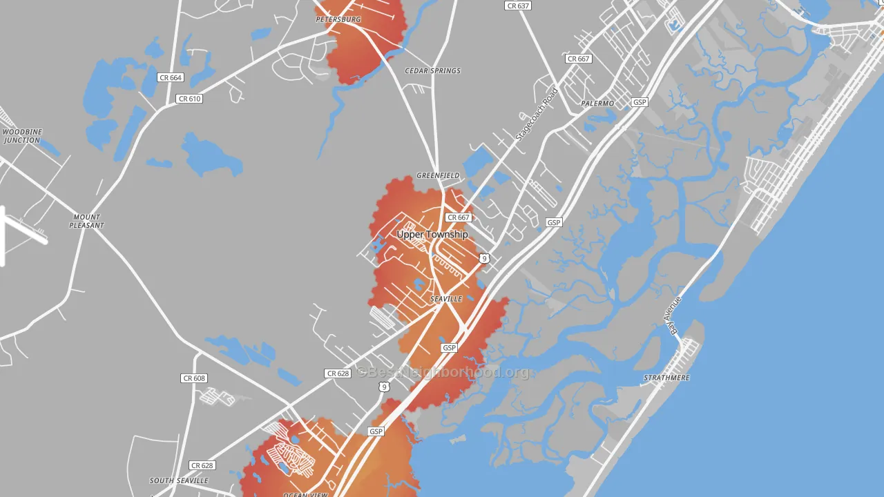 Transit Grade map of 08230, NJ