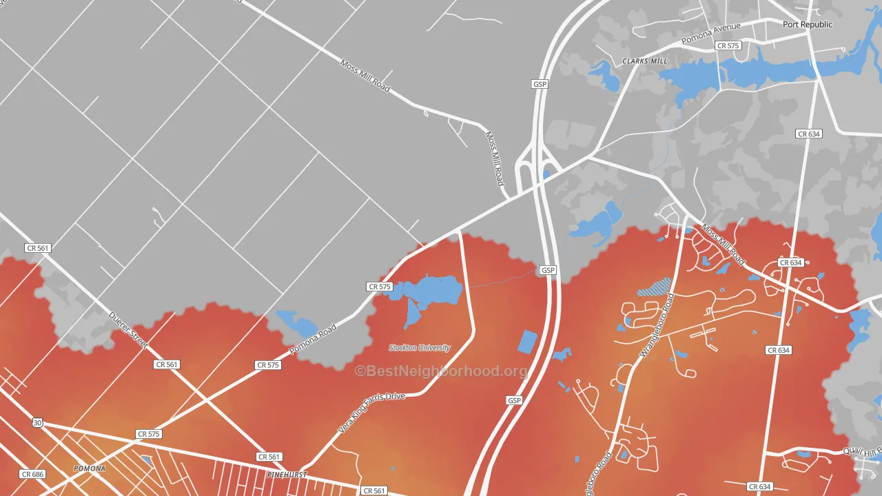 Transit Grade map of 08240, NJ