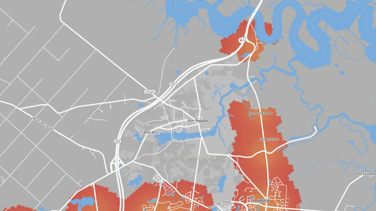 Transit Grade map of 08241, NJ