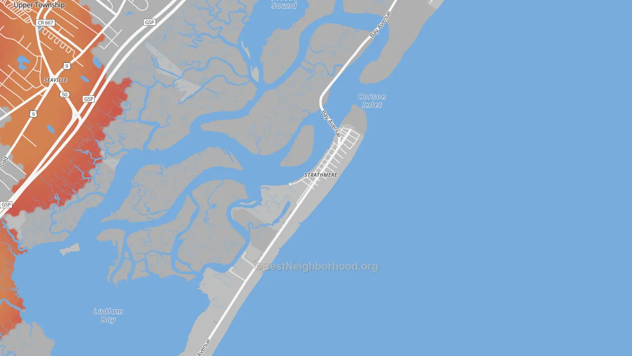 Transit Grade map of 08248, NJ