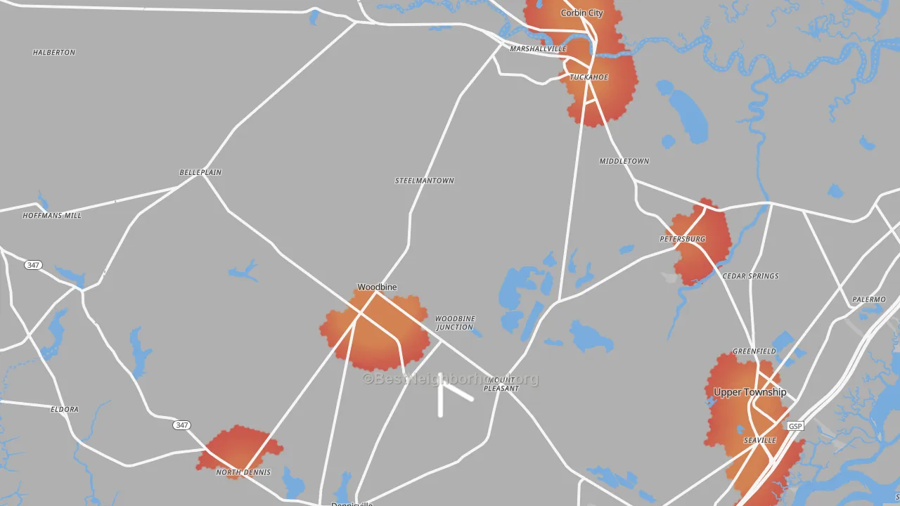 Transit Grade map of 08270, NJ