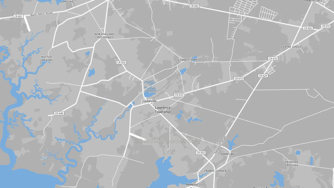 Transit Grade map of 08311, NJ