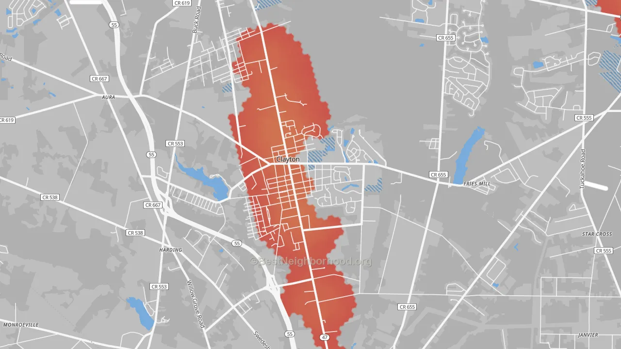 Transit Grade map of 08312, NJ