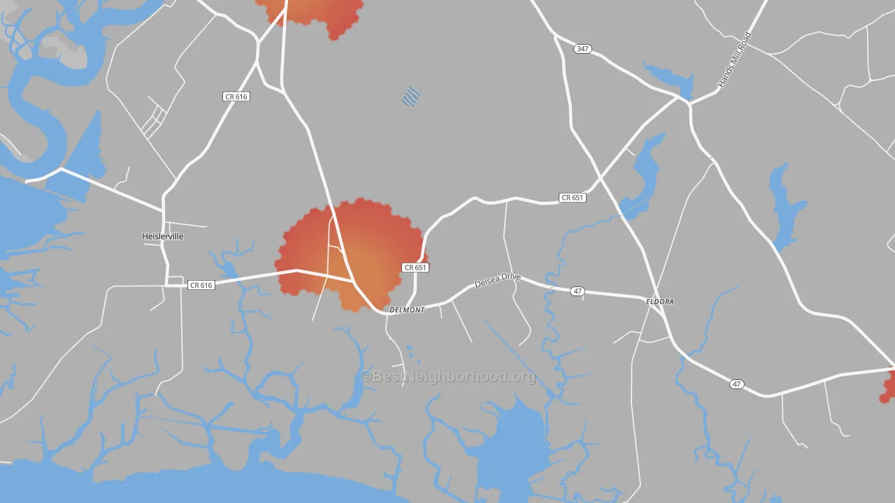 Transit Grade map of 08314, NJ