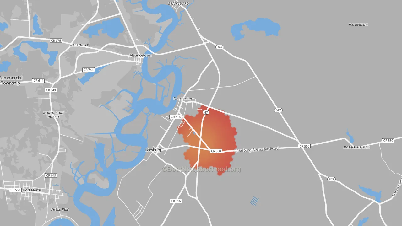 Transit Grade map of 08316, NJ