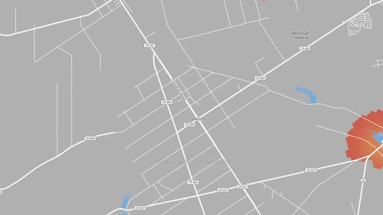 Transit Grade map of 08317, NJ